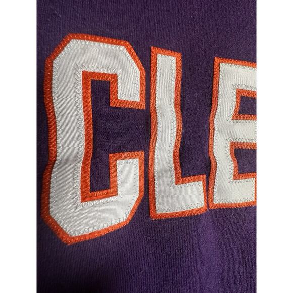 Vtg Clemson Tigers Champion Applique Letters Purple Crewneck Sweatshirt Sz L Y2K - Picture 16 of 16